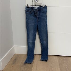 Denim Forum Size 27 High-Rise Skinny Jeans in Blue